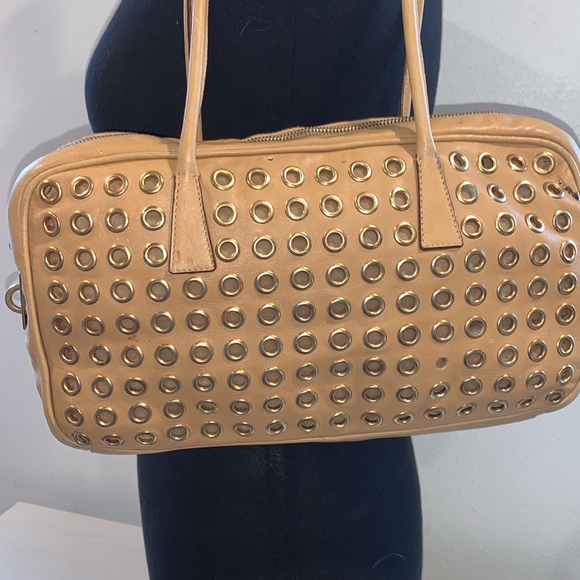 VINTAGE PRADA RIVET BAULETTO BAG •FLAWED • NOLOCK - Picture 5 of 14